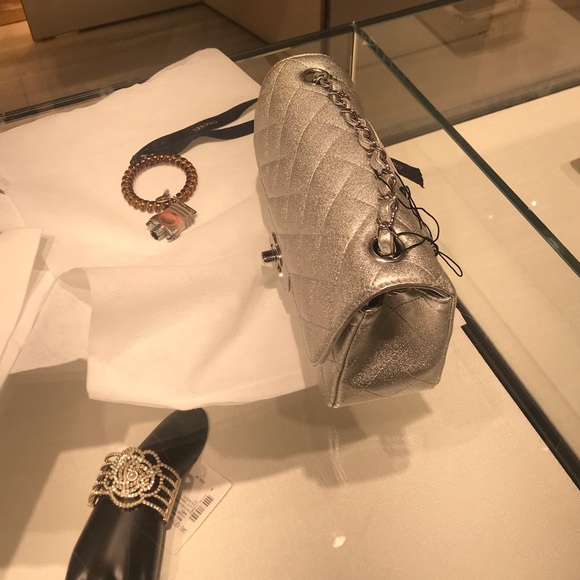 Chanel Metallic Lambskin Quilted Mini Rectangular Flap Silver - Picture 6 of 8